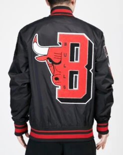 Chicago Bulls Black Satin Mash Up Jacket -Hockey Store 000181786722C3FA L