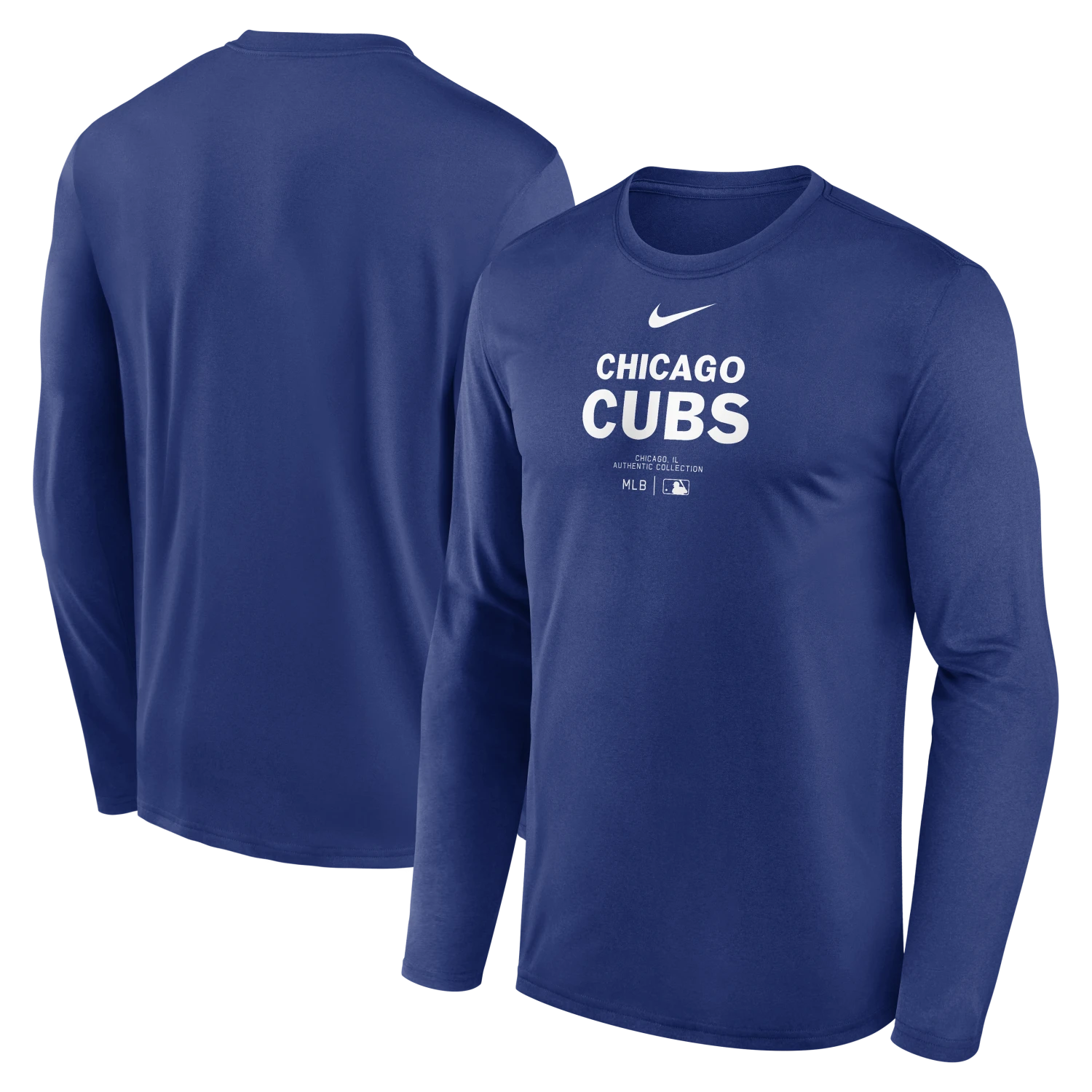 Chicago Cubs Nike Rush Blue AC Team Issued Long Sleeve Tee 3 Chicago Cubs Nike Rush Blue AC Team Issued Long Sleeve Tee