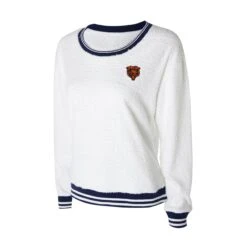 Chicago Bears Women's Cream Sherpa Crewneck Top