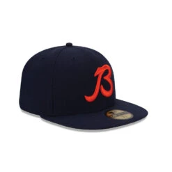 Chicago Bears Men's Navy Flatbill Hat With Script "B" Logo. -Hockey Store 10880753 59FIFTY NFLONFIELD CHIBEA B GSH 3QR