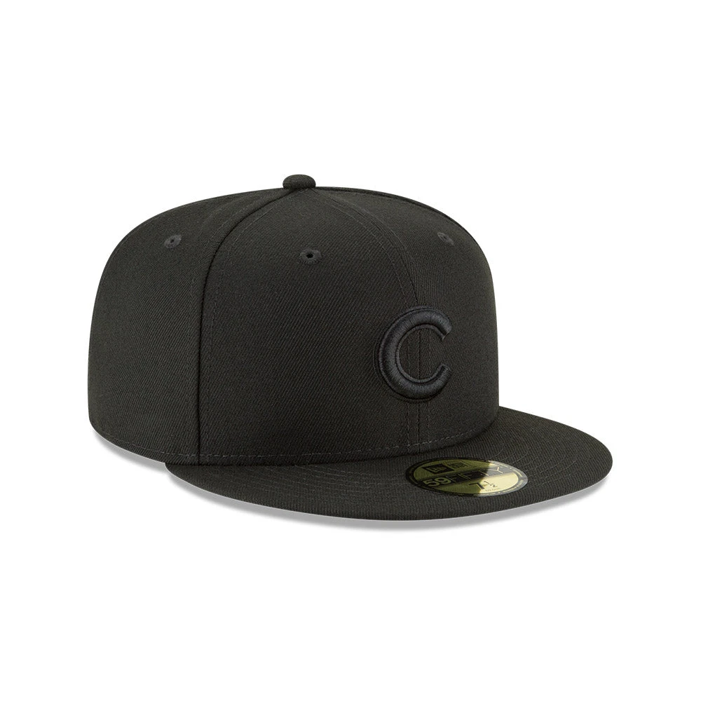 Chicago Cubs New Era Pitch Black 59FIFTY Fitted Hat 3 Chicago Cubs New Era Pitch Black 59FIFTY Fitted Hat