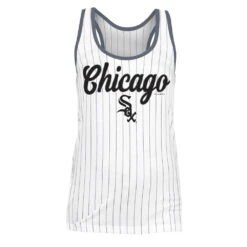 NEW ERA Chicago White Sox Pinstripe Chicago Script Logo Racer Back Women's Tank
