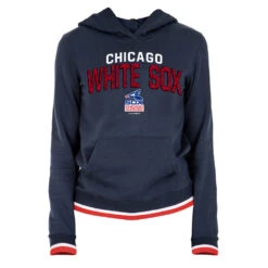 NEW ERA Chicago White Sox Navy Batterman Knit Trim Pullover Women's Hoodie