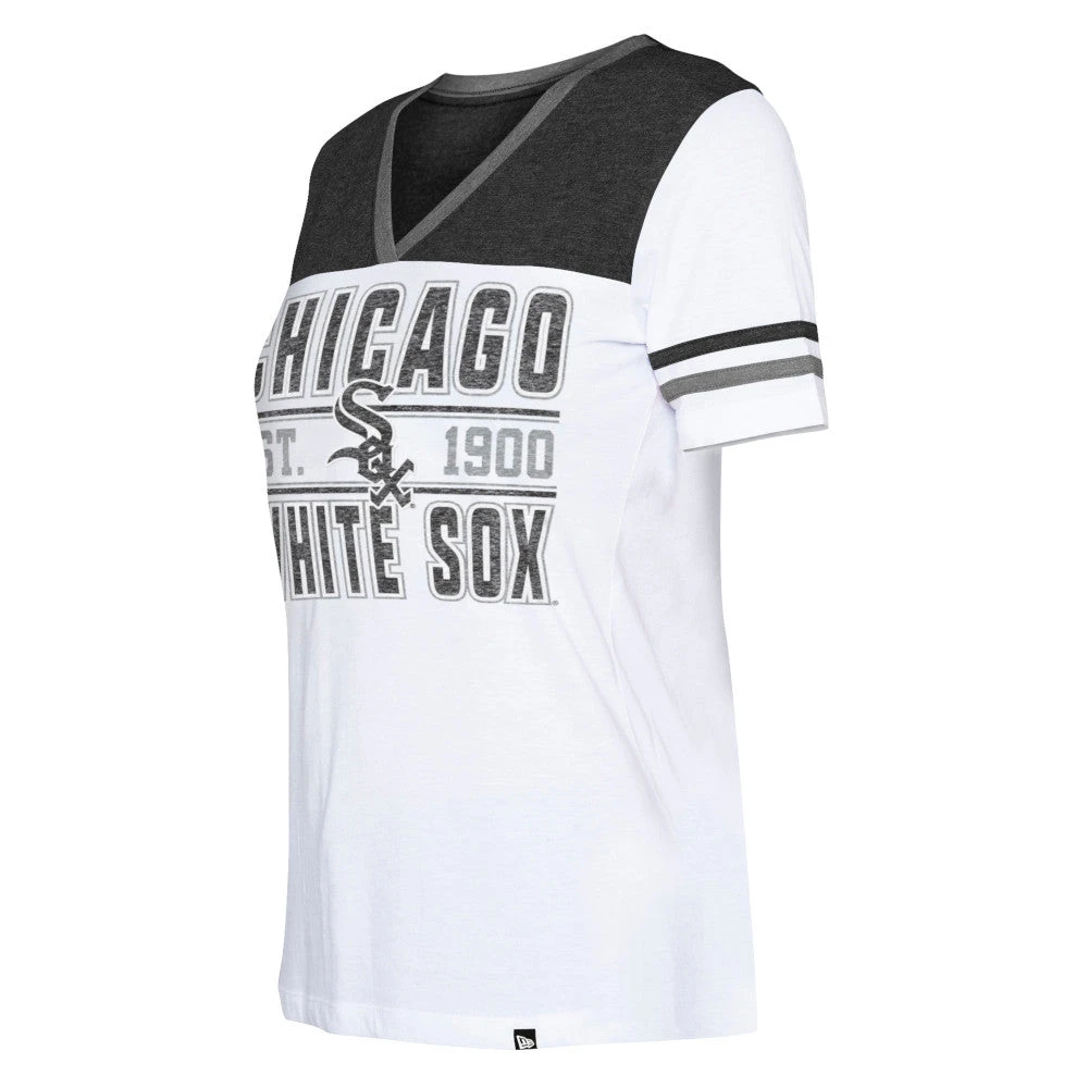 NEW ERA Chicago White Sox Bi-Blend V-Neck Women's T-Shirt 4 NEW ERA Chicago White Sox Bi-Blend V-Neck Women's T-Shirt - Image 2