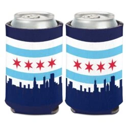 WinCraft Chicago Flag Skyline Can Cooler Koozie