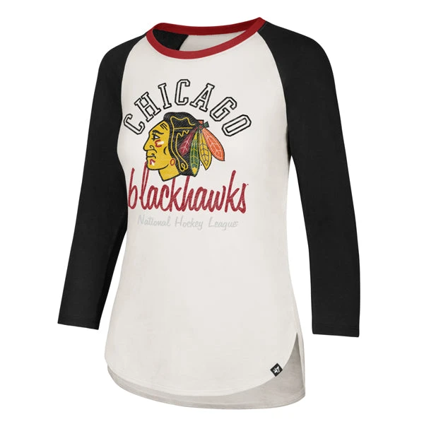 47 Chicago Blackhawks Women's Sandstone KA Midrange Raglan Shirt 3 47 Chicago Blackhawks Women's Sandstone KA Midrange Raglan Shirt