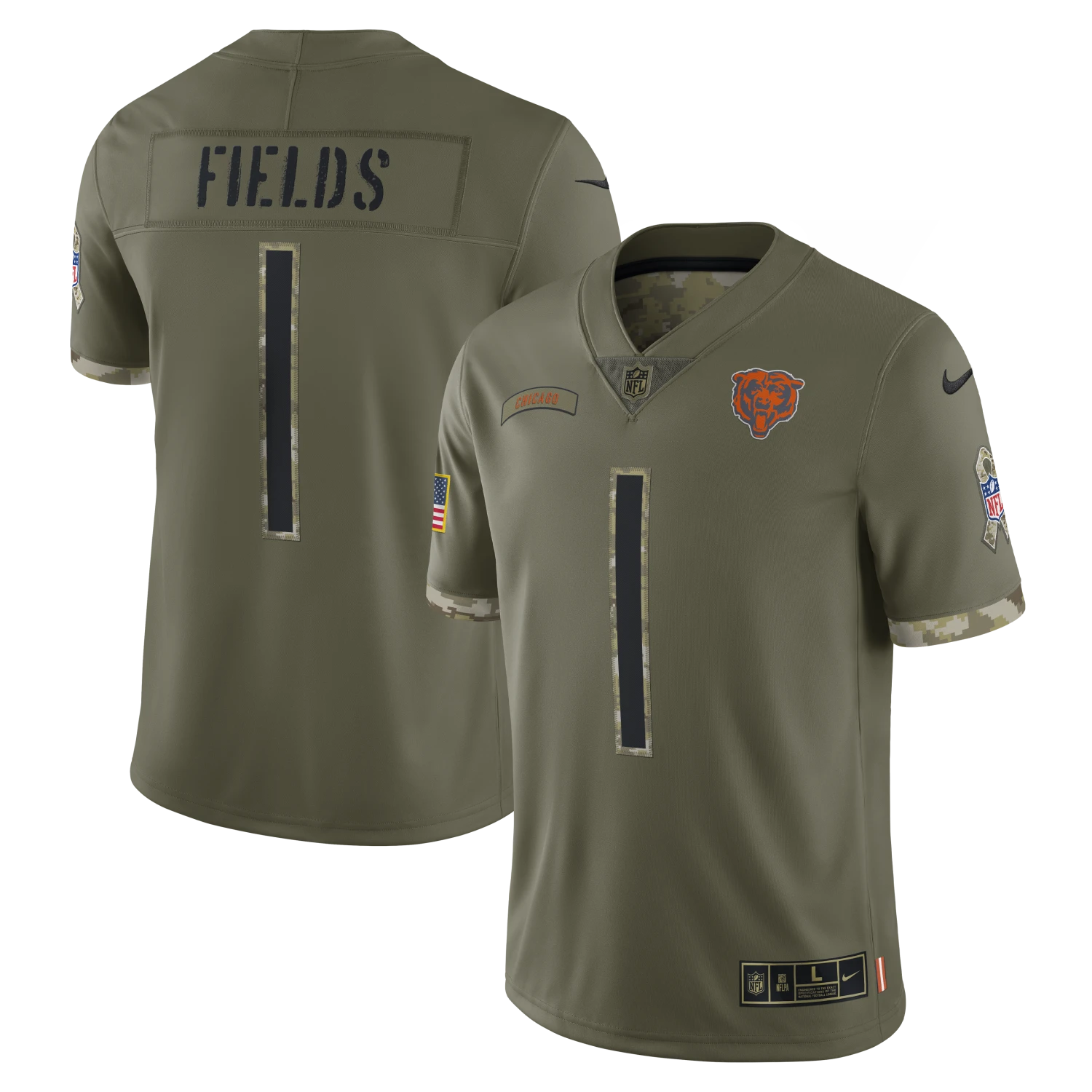 Justin Fields Chicago Bears Nike 2022 Salute To Service Limited Jersey 3 Justin Fields Chicago Bears Nike 2022 Salute To Service Limited Jersey