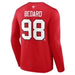 Fanatics Connor Bedard Chicago Blackhawks Men's Red Long Sleeve T-Shirt -Hockey Store 3R51 0484 H37 FP0 FF2