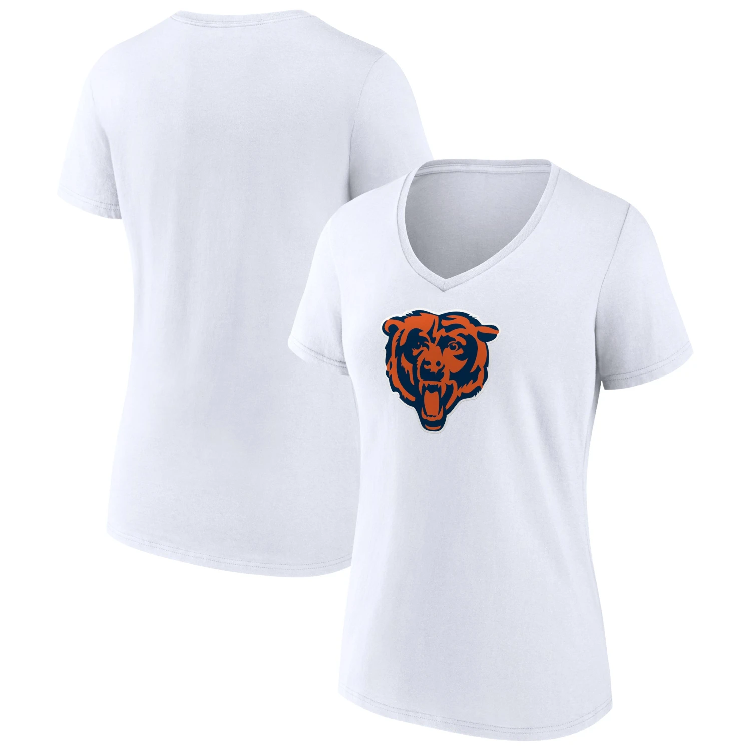 Fanatics Chicago Bears White V-Neck Women's Tee 4 Fanatics Chicago Bears White V-Neck Women's Tee - Image 2