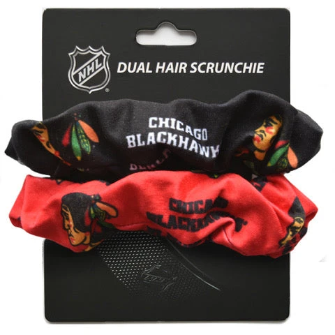 Chicago Blackhawks Dual Hair Scrunchie 3 Chicago Blackhawks Dual Hair Scrunchie