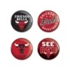 WinCraft Chicago Bulls 1 1/4" Round Buttons 4 Pack 2 WinCraft Chicago Bulls 1 1/4" Round Buttons 4 Pack -Hockey Store 53672116