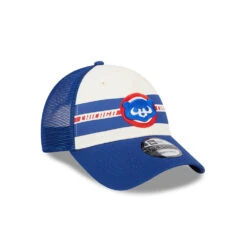 Chicago Cubs Team Stripes Throwback New Era 9FORTY Adjustable Hat -Hockey Store 60305486 9FORTY M940TEAMSTRIPESE1 CHICUBCO OTC 3QR