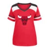 Chicago Bulls Women's New Era Red V-Neck Colorblock Tee -Hockey Store 60392034NE0204012WSSTEEE332489AD00CHIBULOTCWHIREGULARF
