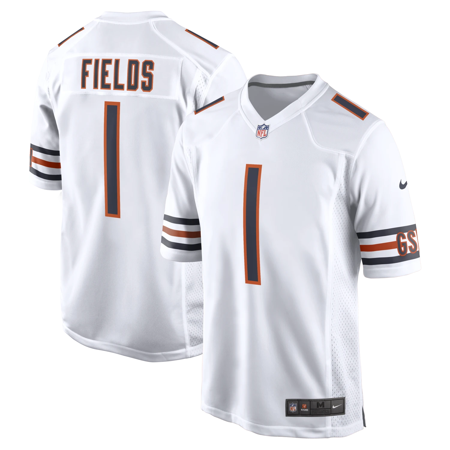 Justin Fields Chicago Bears Nike Men's White Replica Game Jersey 3 Justin Fields Chicago Bears Nike Men's White Replica Game Jersey