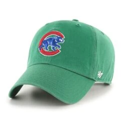 47 Chicago Cubs Kelly Green Crawl Bear Clean-Up Adjustable Hat