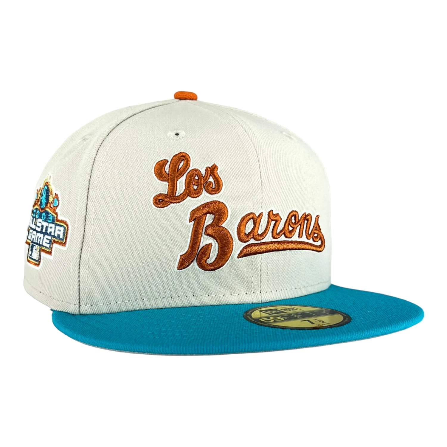 Birmingham Barons "Los Barons" Stone/Teal ASG '03 Sox New Era 59FIFTY Fitted Hat 3 Birmingham Barons "Los Barons" Stone/Teal ASG '03 Sox New Era 59FIFTY Fitted Hat