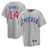 Fanatics Erine Banks Chicago Cubs Road Gray Men's Replica Jersey -Hockey Store BANKS Road Jersey front back