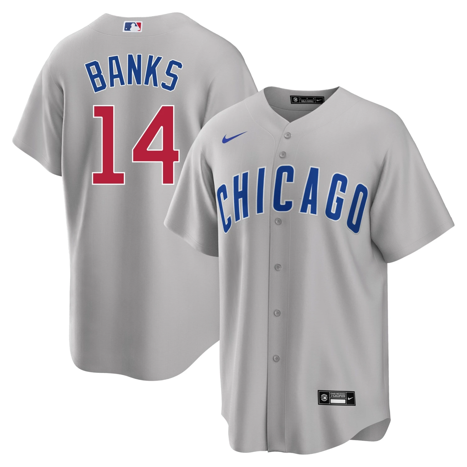 Fanatics Erine Banks Chicago Cubs Road Gray Men's Replica Jersey 3 Fanatics Erine Banks Chicago Cubs Road Gray Men's Replica Jersey