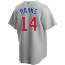 Fanatics Erine Banks Chicago Cubs Road Gray Men's Replica Jersey 6 Fanatics Erine Banks Chicago Cubs Road Gray Men's Replica Jersey -Hockey Store BANKS Road jersey