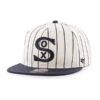 47 Chicago White Sox Cooperstown Natural Pinstripe Captain Snapback Hat -Hockey Store BCPTN PNSTR06GWP NT17 WR F
