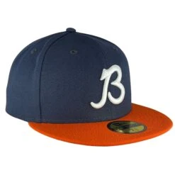 Chicago Bears B Script Logo Navy Orange New Era 59FIFTY Fitted Hat -Hockey Store BEMHF201 4