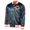 Chicago Bears Navy Striped Vintage Starter Jacket -Hockey Store BEMJ044
