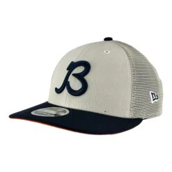 Chicago Bears Stone/Navy Mesh Back B Script New Era Low Profile 9FIFTY Snapback Hat -Hockey Store BEMSH071 3