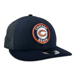 Chicago Bears Navy Bears Circle New Era Low Profile 9FIFTY Snapback Hat -Hockey Store BEMSH072 8