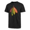 Chicago Blackhawks Black Feathers '47 Club Tee 1 Chicago Blackhawks Black Feathers '47 Club Tee -Hockey Store BLMT00256 0