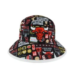 Chicago Bulls Black All Logos Bucket Hat