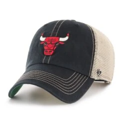 '47 BRAND Chicago Bulls Black/Beige Mesh Trawler Adjustable Clean Up Hat