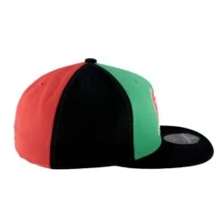 Chicago Bulls Black/Green/Red Tri-Color Mitchell & Ness Fitted Hat -Hockey Store BUMHF100 1