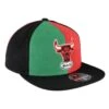 Chicago Bulls Black/Green/Red Tri-Color Mitchell & Ness Fitted Hat 1 Chicago Bulls Black/Green/Red Tri-Color Mitchell & Ness Fitted Hat -Hockey Store BUMHF100 4