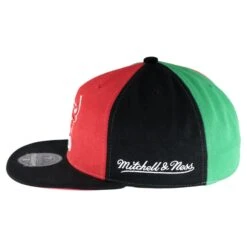 Chicago Bulls Black/Green/Red Tri-Color Mitchell & Ness Fitted Hat -Hockey Store BUMHF100 6