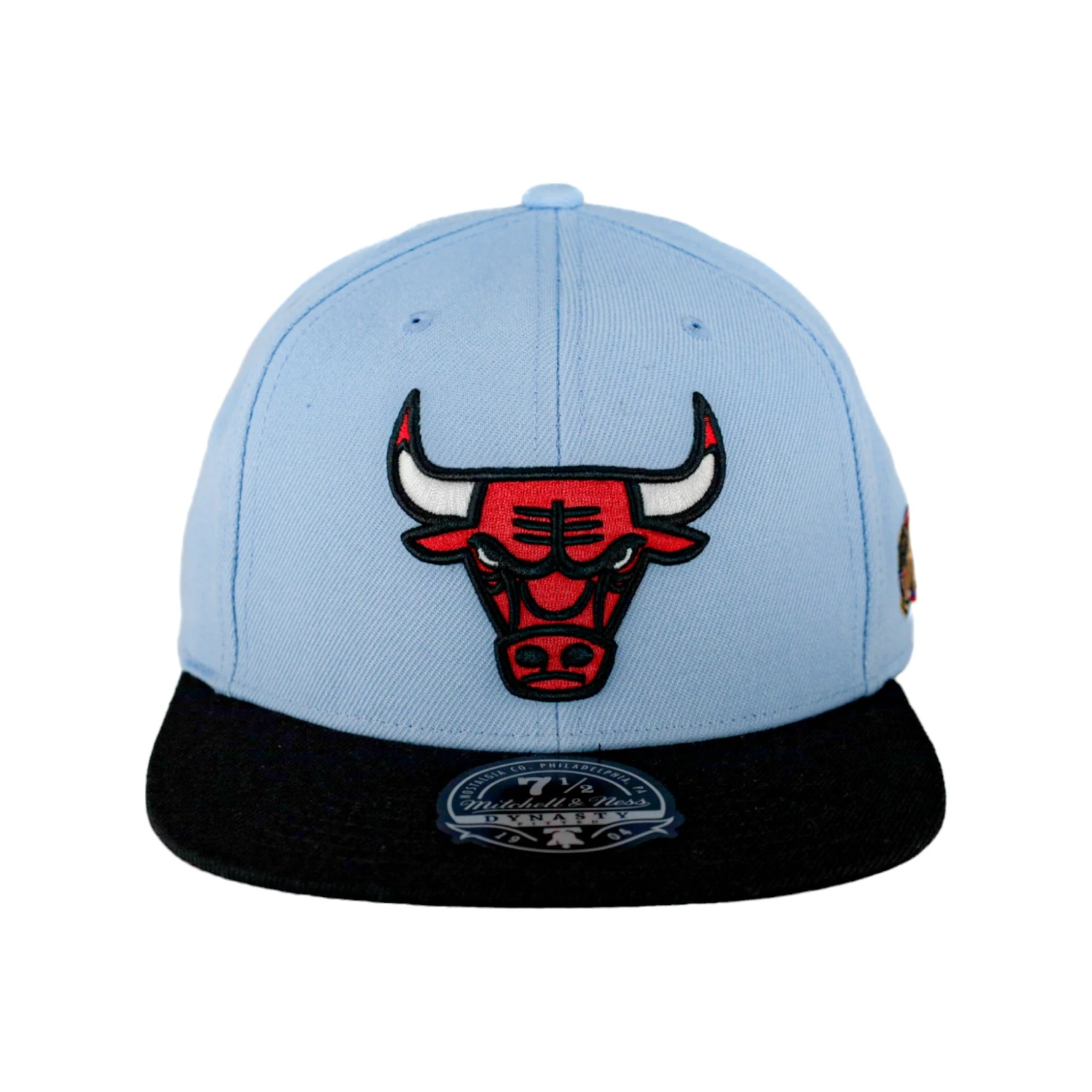 Chicago Bulls Mitchell & Ness Sky Blue/Black Fitted Hat 4 Chicago Bulls Mitchell & Ness Sky Blue/Black Fitted Hat - Image 2