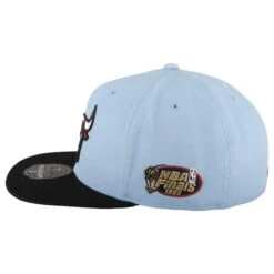Chicago Bulls Mitchell & Ness Sky Blue/Black Fitted Hat 12 Chicago Bulls Mitchell & Ness Sky Blue/Black Fitted Hat -Hockey Store BUMHF103 6