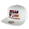 Mitchell & Ness Chicago Bulls 1991 NBA Champions All White Snapback Hat -Hockey Store BUMSH125