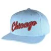 Mitchell & Ness Chicago Bulls Light Blue Chicago Script Snapback Hat 2 Mitchell & Ness Chicago Bulls Light Blue Chicago Script Snapback Hat -Hockey Store BUMSH137