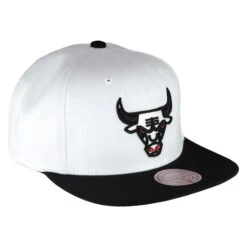 Chicago Bulls Mitchell & Ness White/Black Snapback Hat