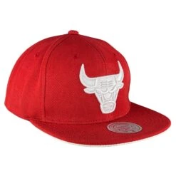 Mitchell & Ness Chicago Bulls Red 1991 NBA World Champions Snapback Hat -Hockey Store BUMSH194 4