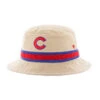 '47 BRAND Chicago Cubs Khaki Striped Bucket Hat
