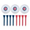 WinCraft Chicago Cubs 3 Golf Ball & Tee Set 2 WinCraft Chicago Cubs 3 Golf Ball & Tee Set -Hockey Store CUGO00008 0