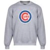 Chicago Cubs Men's Heather Grey Bullseye Logo Crew Neck Sweatshirt -Hockey Store CUMCS00003 0