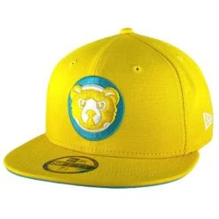 Chicago Cubs 1994 -1996 Logo Yellow New Era 59FIFTY Fitted Hat -Hockey Store CUMHF347 1