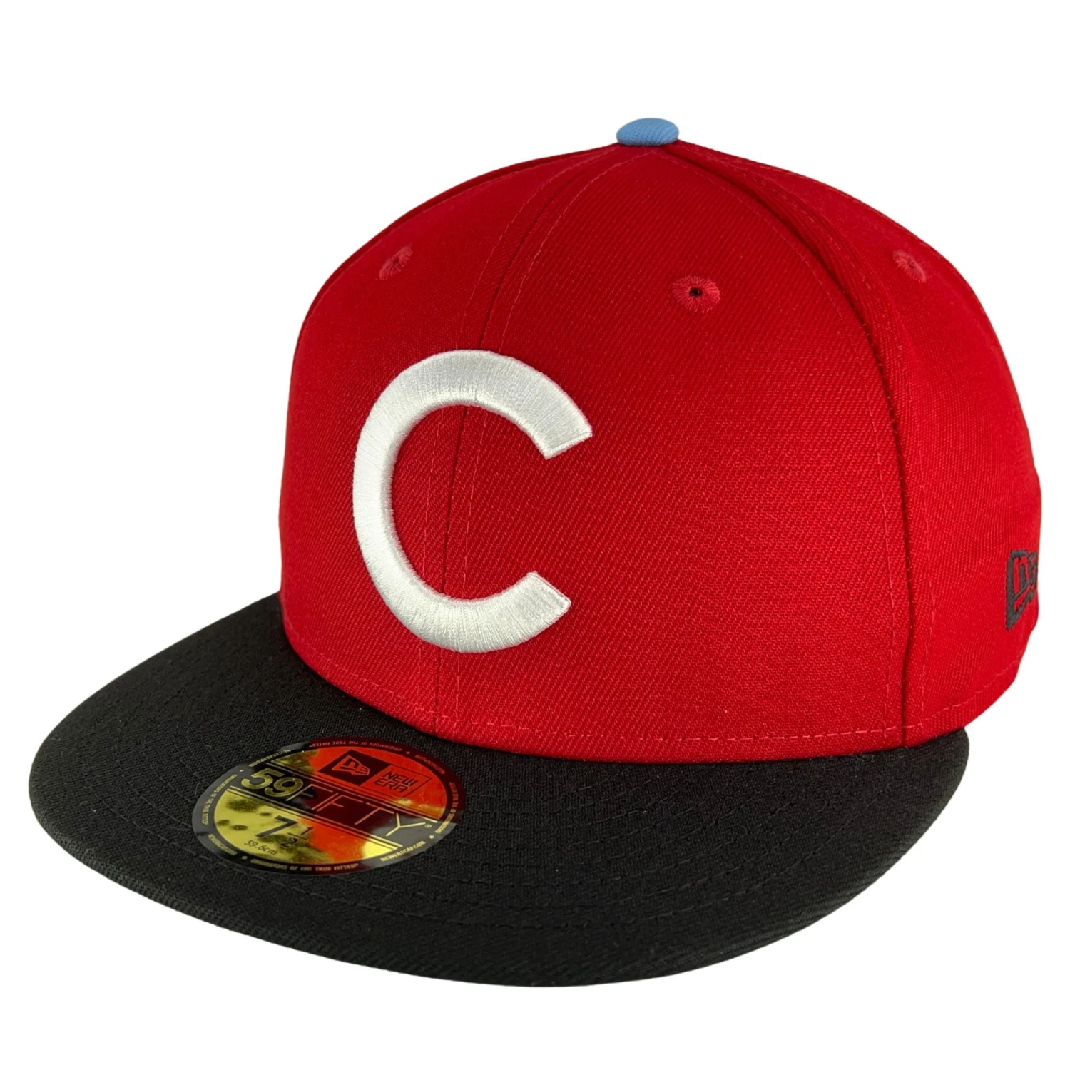 Chicago Cubs Red/Black/Sky UV New Era 59FIFTY Fitted Hat 5 Chicago Cubs Red/Black/Sky UV New Era 59FIFTY Fitted Hat - Image 3