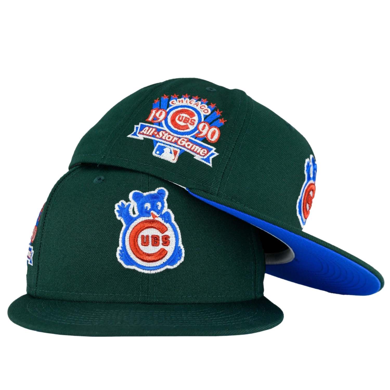 Chicago Cubs Dark Green/UV Bead Royal 1990 ASG New Era 59FIFTY Fitted Hat 3 Chicago Cubs Dark Green/UV Bead Royal 1990 ASG New Era 59FIFTY Fitted Hat