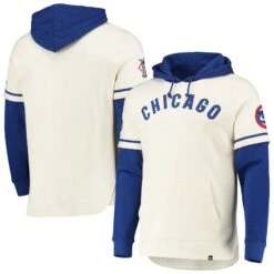Chicago Cubs '47 Cream Trifecta Shortstop Pullover Men's Hoodie