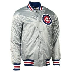Chicago Cubs Grey Vintage Starter Jacket 11 Chicago Cubs Grey Vintage Starter Jacket -Hockey Store CUMJ094 3