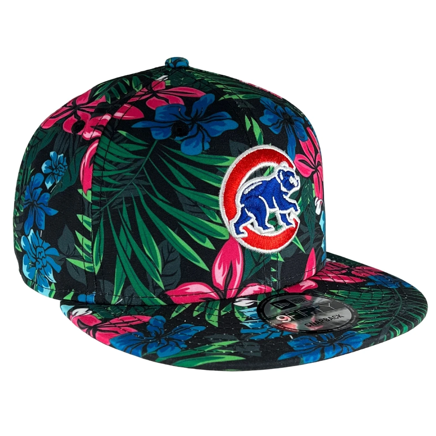 NEW ERA Chicago Cubs Black Floral Pattern Crawl Bear Snapback Hat 4 NEW ERA Chicago Cubs Black Floral Pattern Crawl Bear Snapback Hat - Image 2
