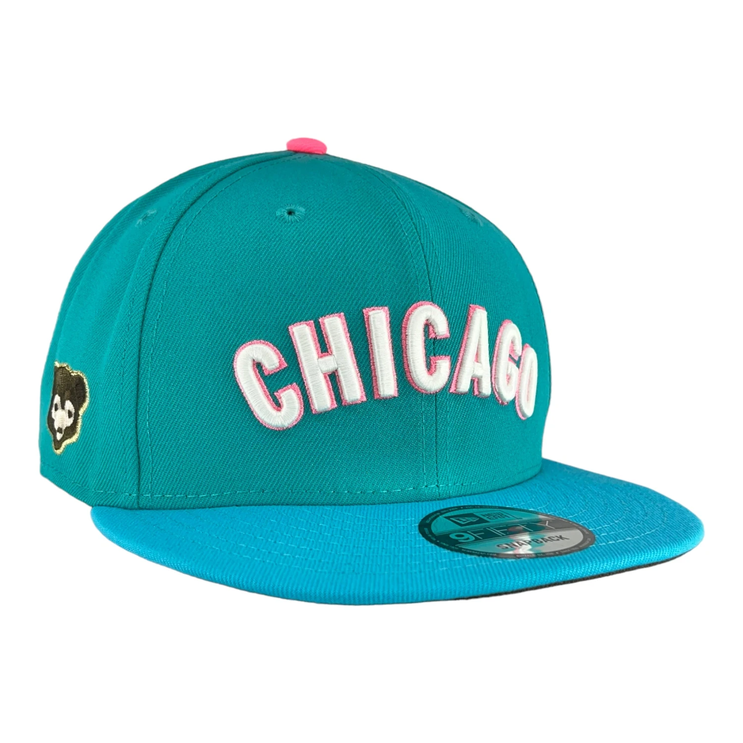Chicago Cubs Teal/Pink New Era Low Profile 9FIFTY Snapback Hat 3 Chicago Cubs Teal/Pink New Era Low Profile 9FIFTY Snapback Hat